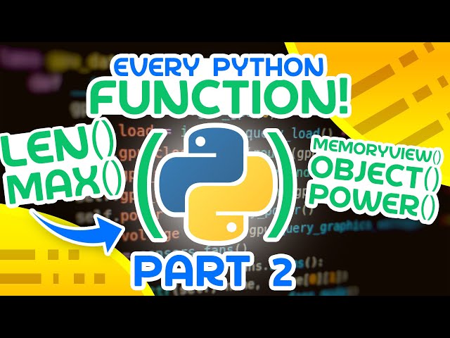 Every Python Function Explained | H - Z