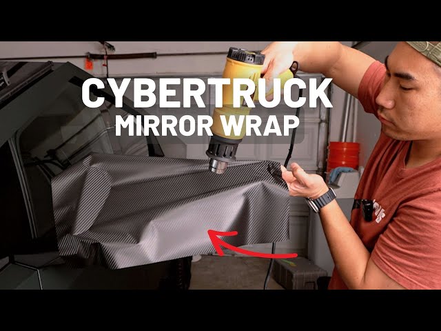 Cybertruck Mirror Vinyl Wrap - 3M Black Carbon Fiber - TESBROS