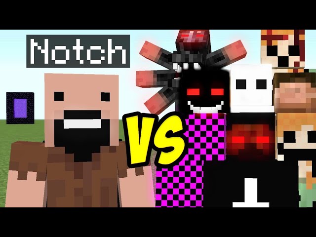 Notch vs all creepypasta mobs in minecraft part 2