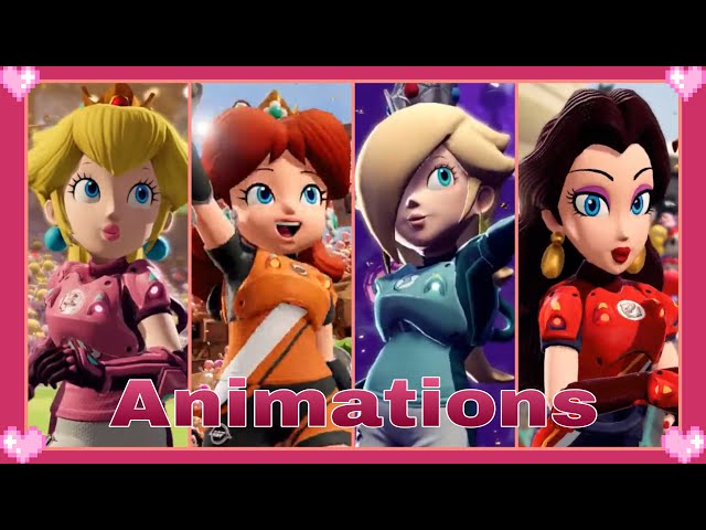 💗 Mario Strikers Battle League - Peach,Daisy,Rosalina,Pauline Animations 💗