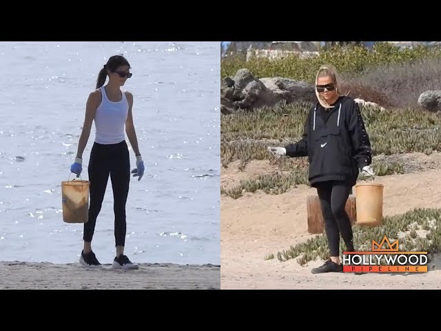 Kendall Jenner and Khloe Kardashian Clean The Beach for a Good Cause