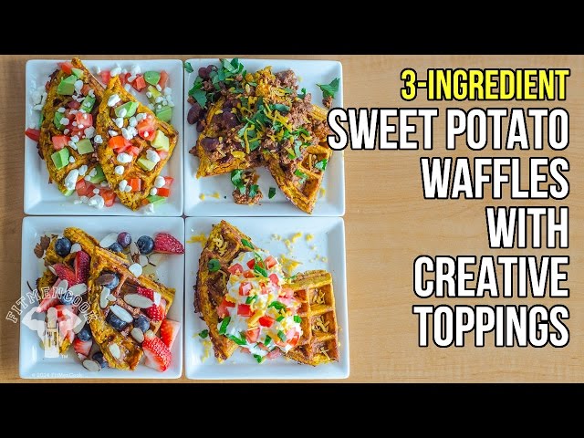 3-Ingredient Sweet Potato Waffles with Creative Toppings / Gofres de Batata con Coberturas Ricas