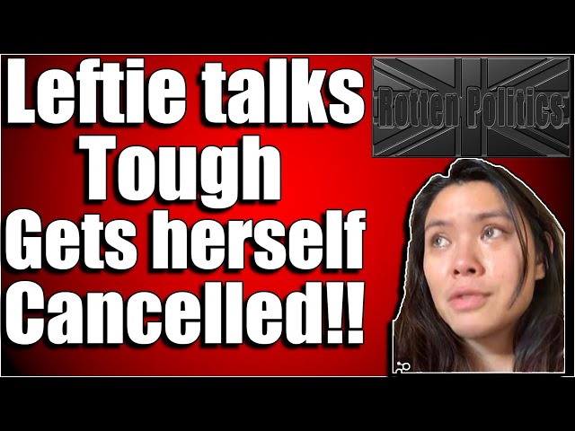 leftist talks tough, Gets herself cancelled and blames trump voters for her actions,typical!