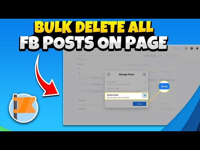 How To Bulk Delete All Facebook Posts On  Page 2024 | New Updated