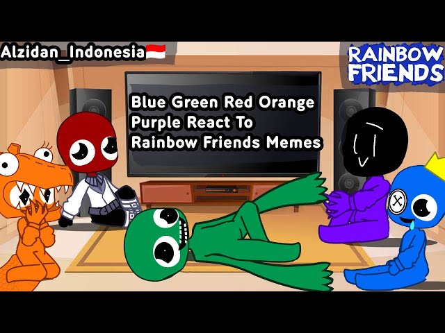 🌈 Rainbow Friends Blue🔵 Green🟢 Red🔴 Orange🟠 Purple🟣 || React To || Rainbow Friends Memes 🌈 || S4 E4