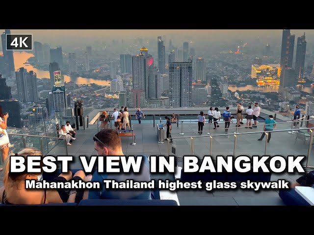 【🇹🇭 4K】Mahanakhon Skywalk Thailand highest glass skywalk BEST VIEW in Bangkok