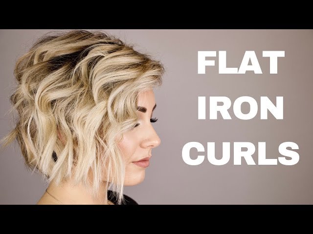 HOW TO CURL WITH A FLAT IRON || short hair