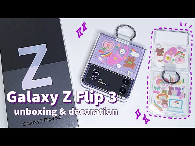 Samsung Galaxy Z Flip 3 Unboxing & Accessories Decoration *Lavender | 갤럭시 Z플립 3 언박싱 라벤더