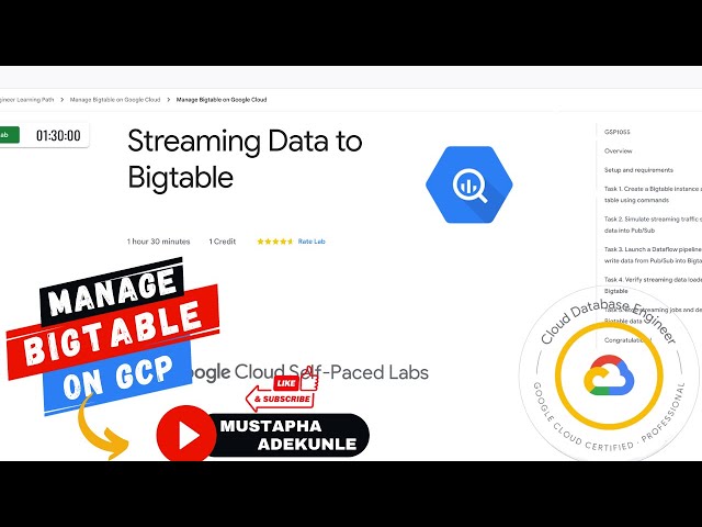 Streaming Data to Bigtable with Explanation | GSP1055 Cloud Skills Boost | Qwiklabs.
