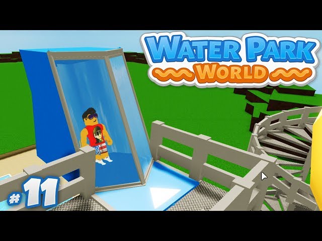 Water Park World #11 - LAUNCHING TRAP DOOR SLIDES (Roblox Water Park World)