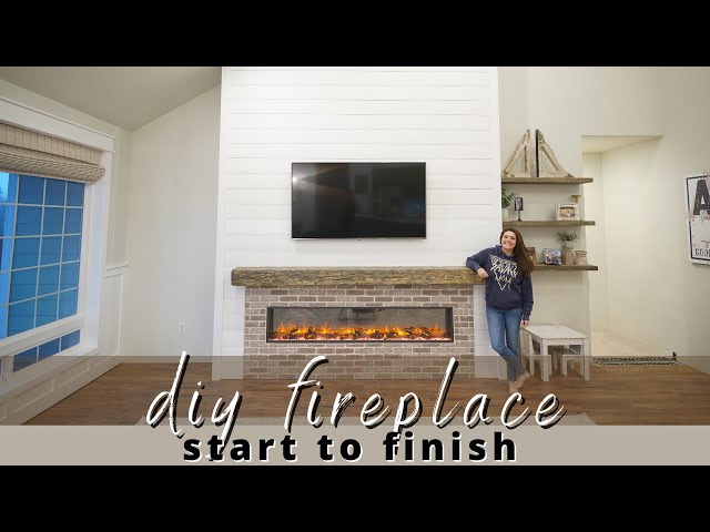 DIY Shiplap Electric Fireplace Build with Mantel