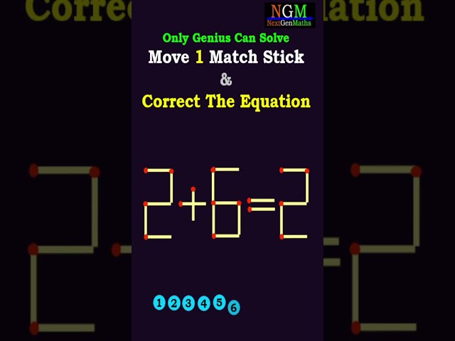 #viralshorts #shorts #trending #matchstick PUZZLE 92 Move 1 Match Stick & Correct The Equation