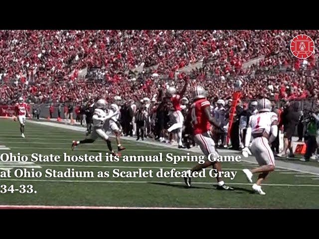 Ohio State hosted its annual Spring Game at Ohio Stadium as Scarlet defeated Gray 34-33.