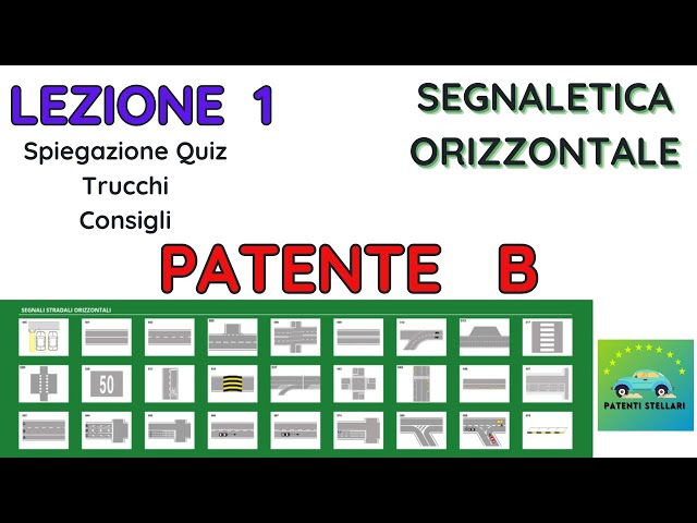 PATENTE B 2023  - #SEGNALETICA ORIZZONTALE - LEZIONE 1 -  STRISCIA BIANCA DISCONTINUA.