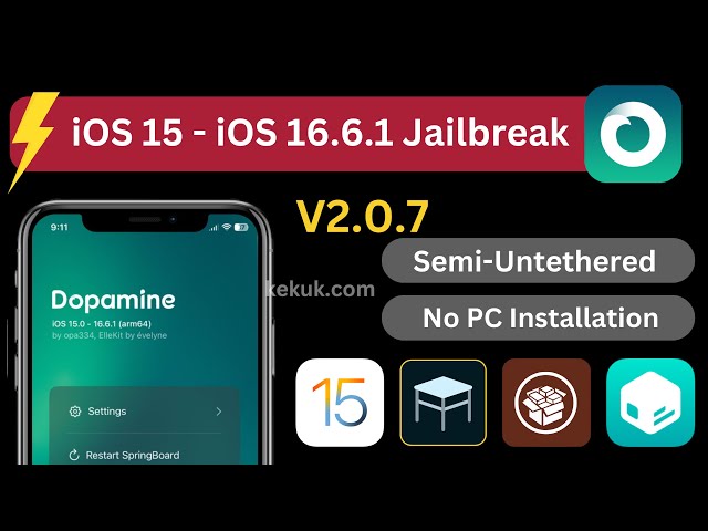 Dopamine v2.0.8 Jailbreak IPA released  for iOS 16.0 - 16.6.1 [A9-A16]