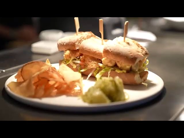 James Beard Award-winning chef Greg Vernick's recipe for Fried Shrimp Po' Boy Sandwich