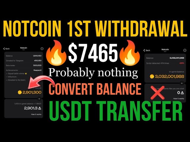 Notcoin mining Withdrawal $7243 | NOT coin price today | Convert vouchers To Token | New update news