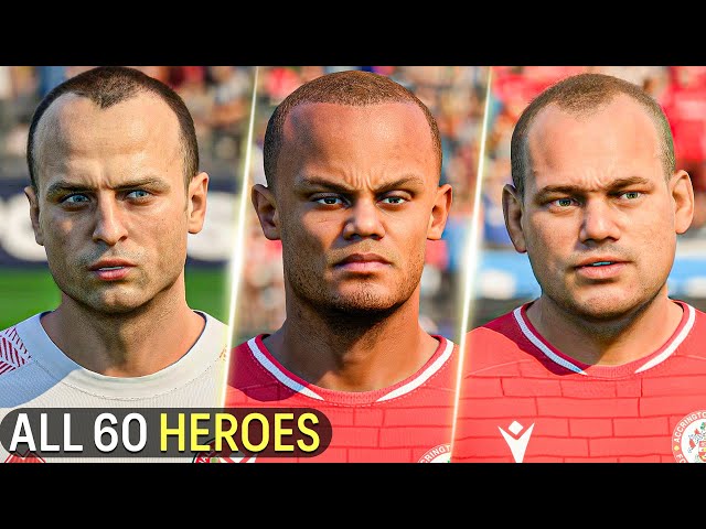 ALL 60 HERO Faces in EA Sports FC 24! (Ft. Sneijder, Kompany, Berbatov, etc.)
