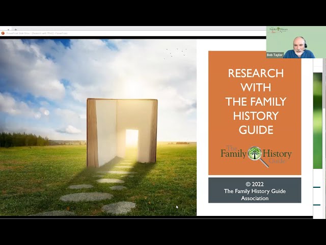 Research with The Family History Guide – Bob Taylor (7 July 2022)