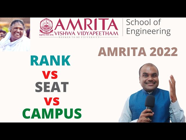 AMRITA 2022 | RANK vs SEAT vs CAMPUS | Very Good Opportunity for TAMILNADU Students