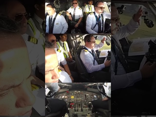 B727-100 Cockpit Takeoff! Three cool guys dancing with an old Lady! [AirClips] #shorts