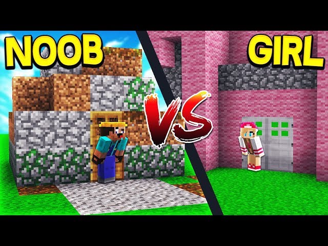 GIRL HOUSE vs NOOB HOUSE!  - MINECRAFT!