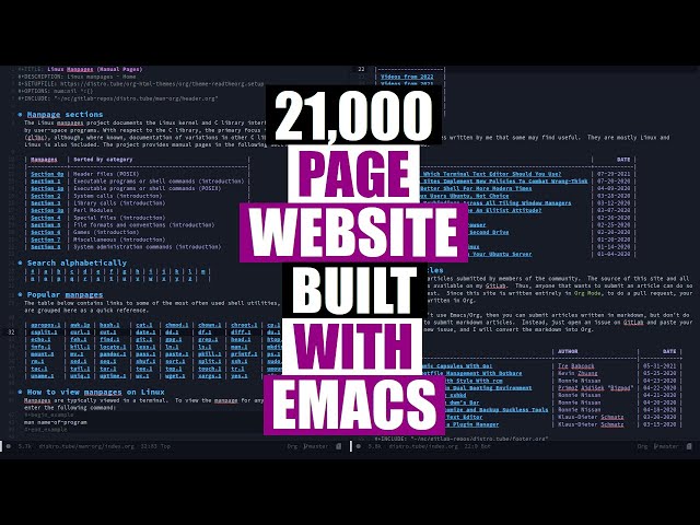 20,000 Page Static Website Written In Org Mode
