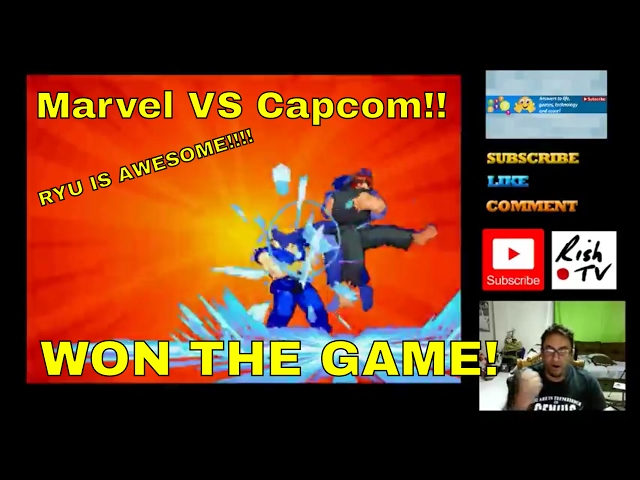 Marvel VS Capcom - Ryu fights and WINS!!!!!