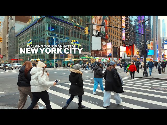 NEW YORK CITY - Manhattan Winter Season, 6th Avenue, 7th Avenue and 8th Avenue, Travel, USA, 4K