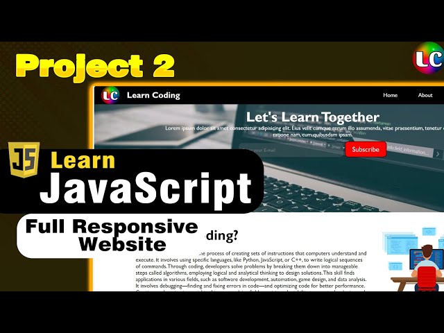 Learn to Make Fully Responsive Website | Project 2 | Javascript