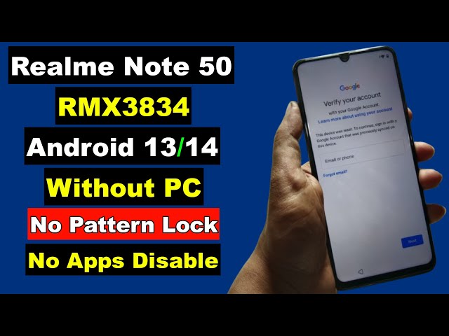 Realme Note 50 RMX3834 FRP Bypass Without PC Android 13 | Realme RMX3834 FRP Google Account Unlock
