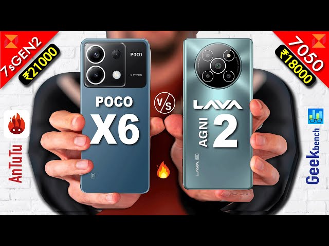 POCO X6 5G vs Lava Agni 2 | #7050vs7sgen2 #antutu #geekbench #x6ro #pocox6  #agni2