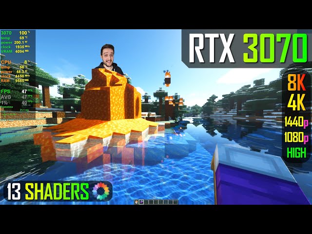 RTX 3070 - Minecraft + Shaders at 1080p, 1440p, 4K and 8K!