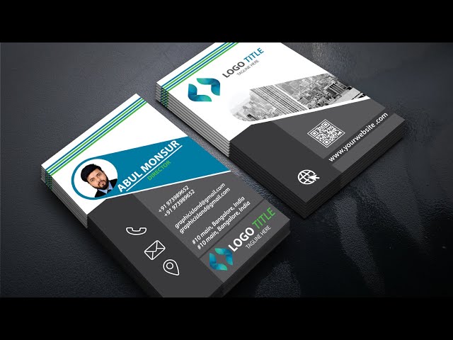 Business card Design in illustrator cc and mockup in photoshop cc