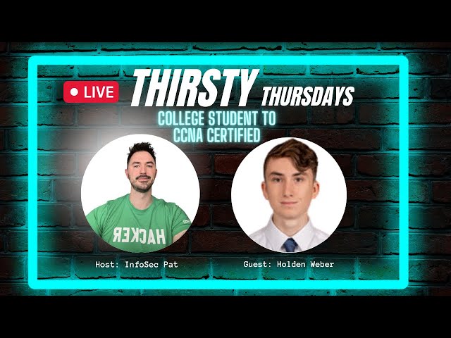 Thirsty Thursdays Live Show With Holden Weber - College Student Getting Into IT