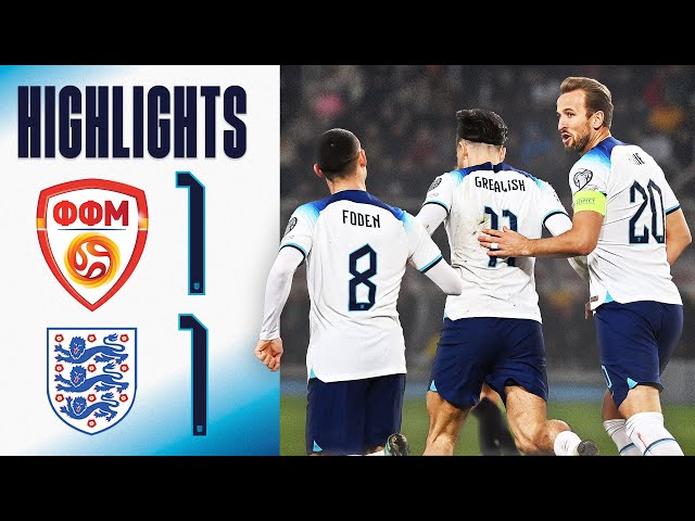 North Macedonia 1-1 England | Three Lions End UEFA EURO 2024 Qualification Unbeaten | Highlights