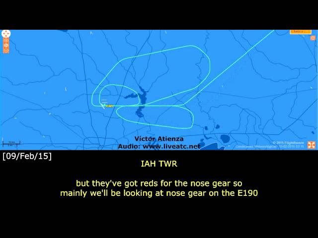 [REAL ATC] CACTUS E190 NO GEAR LANDING at Houston - KIAH