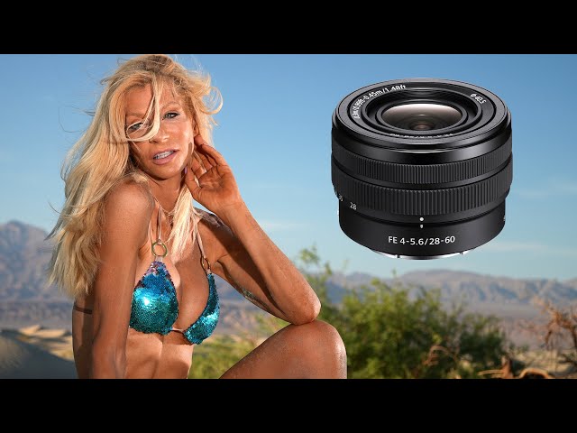 Small Full Frame 28-60 Zoom Lens in Bikini Sand Dunes photoshoot