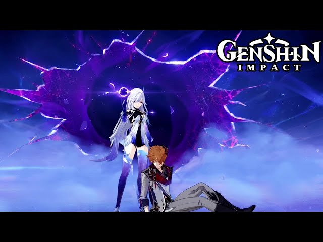 Skirk Defeats the Whale and Throws Childe into the Abyss Cutscene Animation | Genshin Impact 4.2