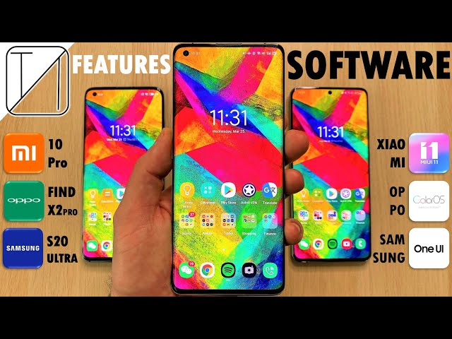 Oppo Find X2 Pro vs Xiaomi Mi 10 Pro vs Samsung S20 Ultra Software Comparison
