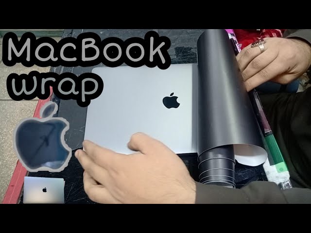 Apple MacBook wrap with grey metallic vinyl