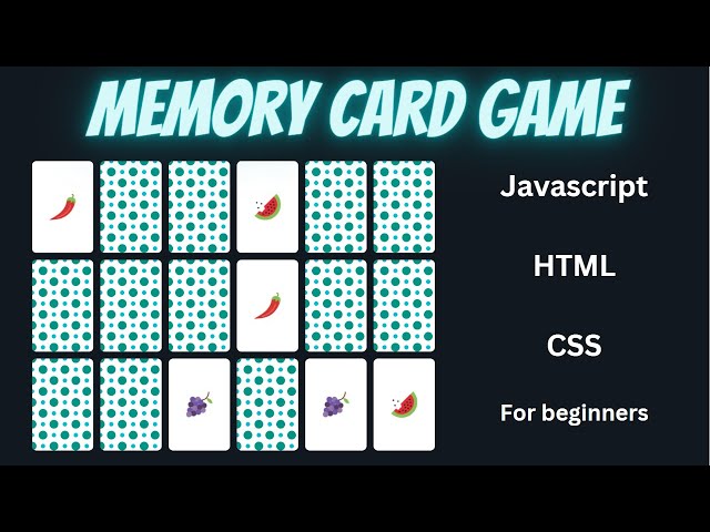 Build Your Own Memory Card Game with HTML, CSS, and JavaScript - Beginner-Friendly Tutorial
