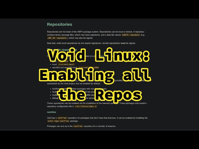 Enable all the repos in Void Linux