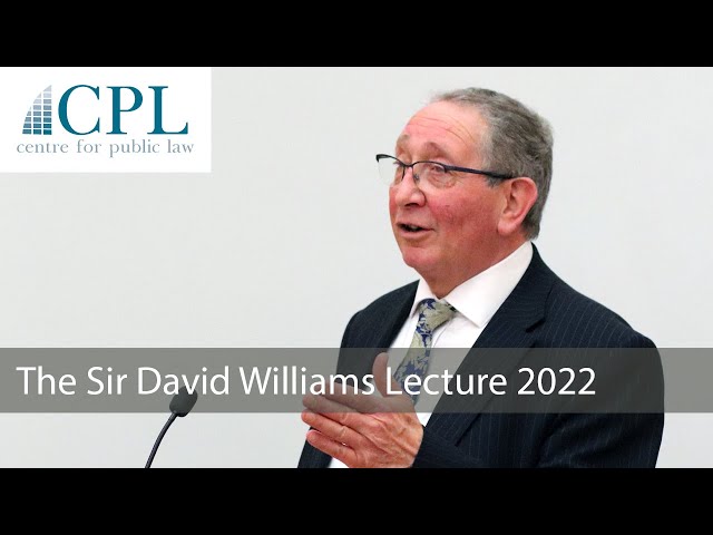 'White water rafting: The UK's constitutions at a time of stress': 2022 Sir David Williams Lecture
