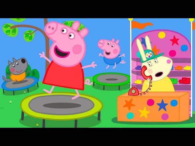 Peppa Pig Jumps High On Trampolines 🐷 🎉 Adventures With Peppa