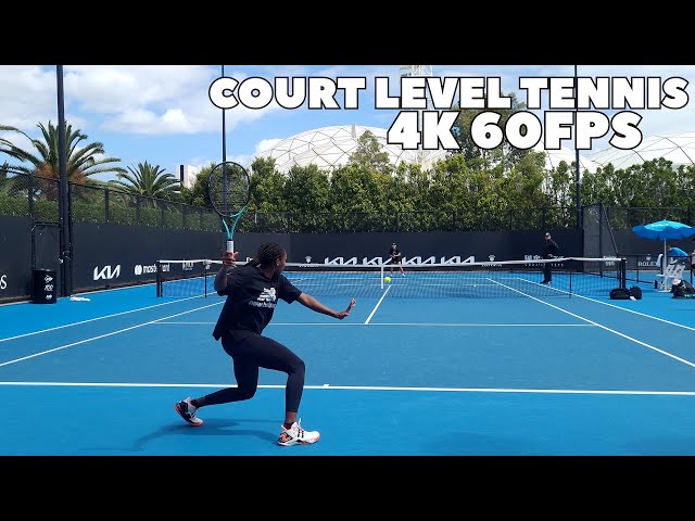 Coco Gauff Court Level Practice 2023 with Jessica Pegula & Frances Tiafoe (4K 60FPS)