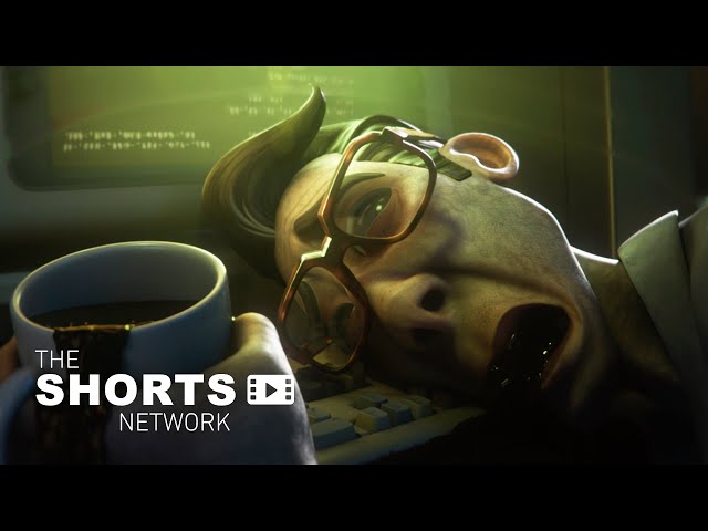 Buried in work and coffee, a office worker's sanity slip away. | Animated Short Film "Too Late"