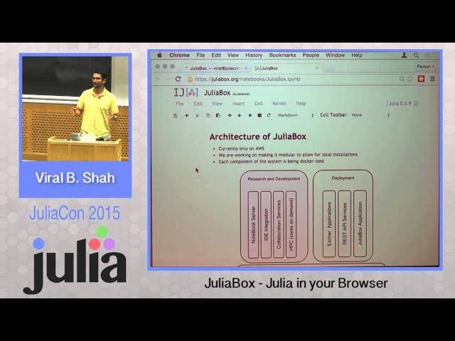 Viral Shah: JuliaBox - Julia in your browser