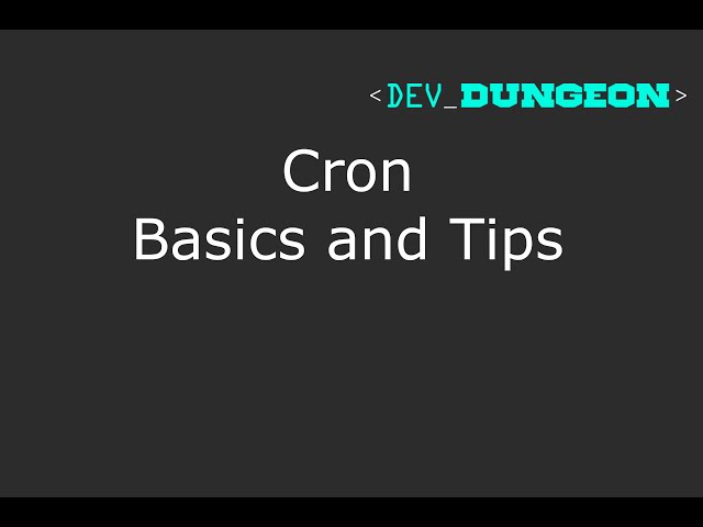Cron Basics and Tips