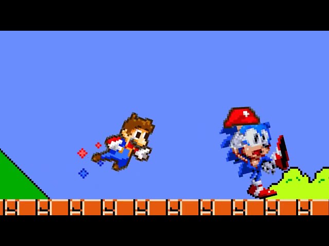 Mario tries to Capture Sonic (Sprite Animation)